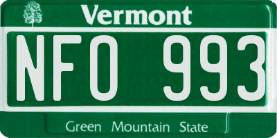 VT license plate NFO993