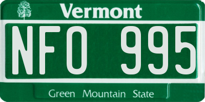 VT license plate NFO995