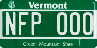 VT license plate NFP000