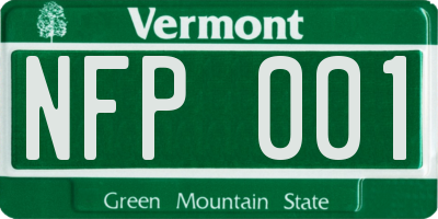VT license plate NFP001