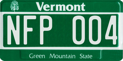 VT license plate NFP004