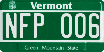 VT license plate NFP006