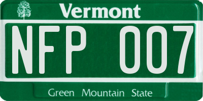 VT license plate NFP007
