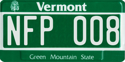 VT license plate NFP008