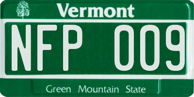 VT license plate NFP009