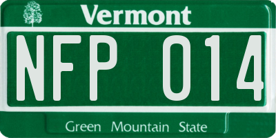 VT license plate NFP014