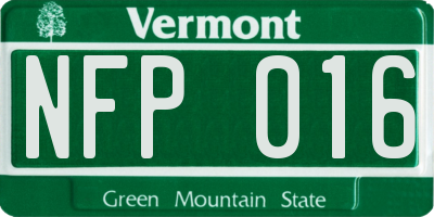 VT license plate NFP016