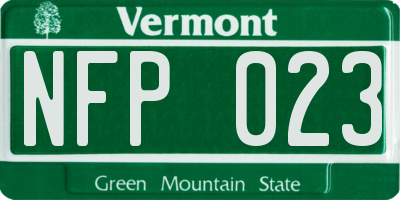 VT license plate NFP023