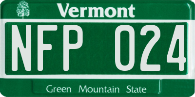 VT license plate NFP024