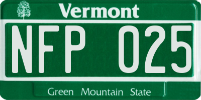 VT license plate NFP025