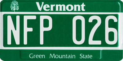 VT license plate NFP026
