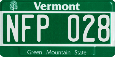 VT license plate NFP028