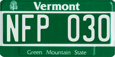 VT license plate NFP030