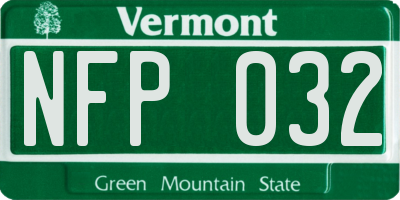 VT license plate NFP032