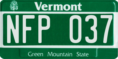 VT license plate NFP037