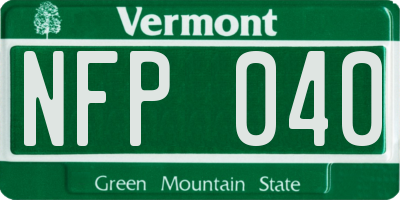 VT license plate NFP040