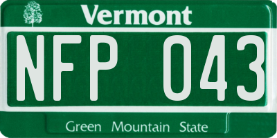 VT license plate NFP043