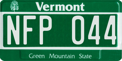 VT license plate NFP044