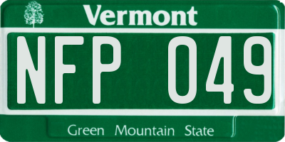 VT license plate NFP049