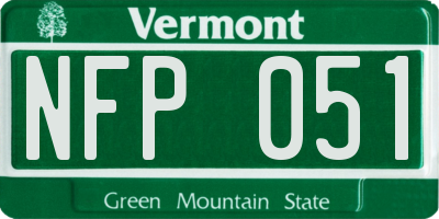 VT license plate NFP051