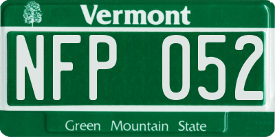VT license plate NFP052