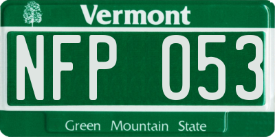 VT license plate NFP053