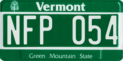 VT license plate NFP054