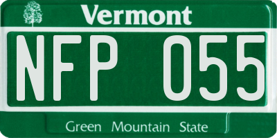 VT license plate NFP055