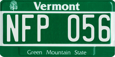 VT license plate NFP056