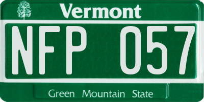 VT license plate NFP057