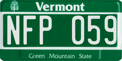 VT license plate NFP059