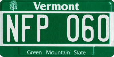VT license plate NFP060