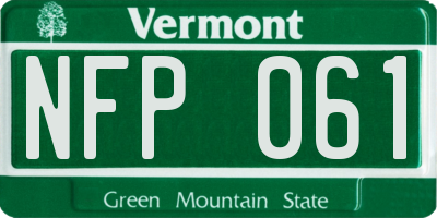 VT license plate NFP061