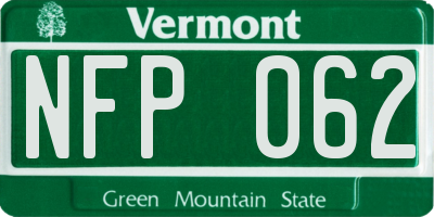VT license plate NFP062