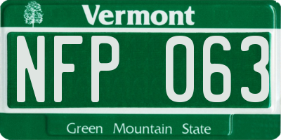 VT license plate NFP063