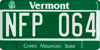 VT license plate NFP064