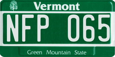 VT license plate NFP065