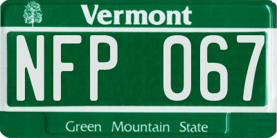 VT license plate NFP067