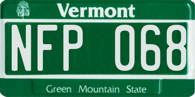 VT license plate NFP068