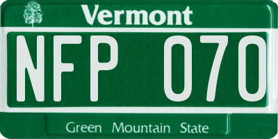 VT license plate NFP070