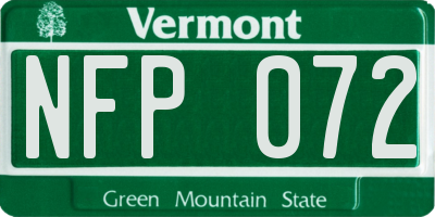 VT license plate NFP072