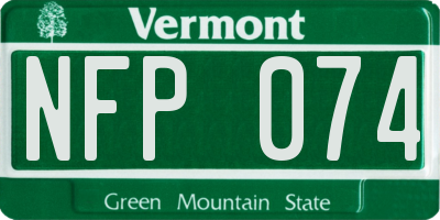 VT license plate NFP074
