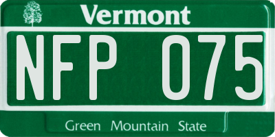 VT license plate NFP075