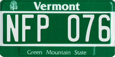 VT license plate NFP076