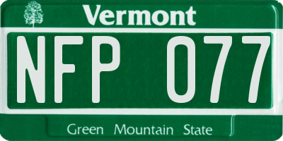 VT license plate NFP077