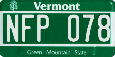 VT license plate NFP078