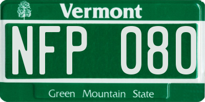 VT license plate NFP080