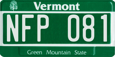 VT license plate NFP081