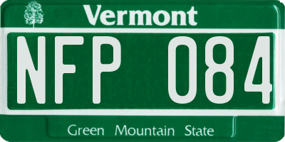VT license plate NFP084