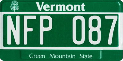 VT license plate NFP087